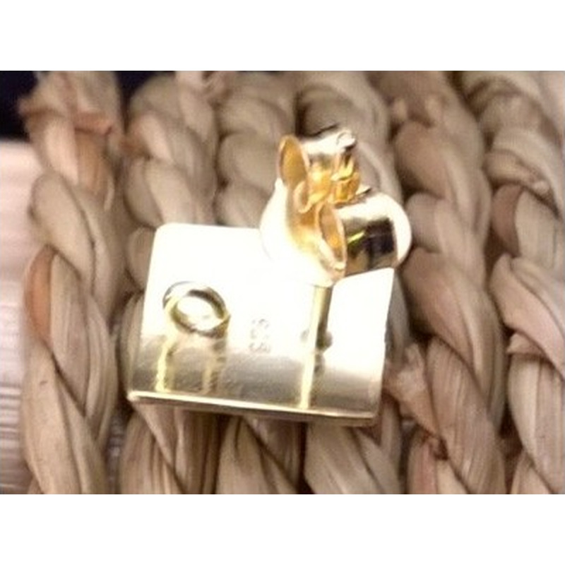 2 Stk. Ohrstecker 10x10mm mit Öse, 925 Silber vergoldet
