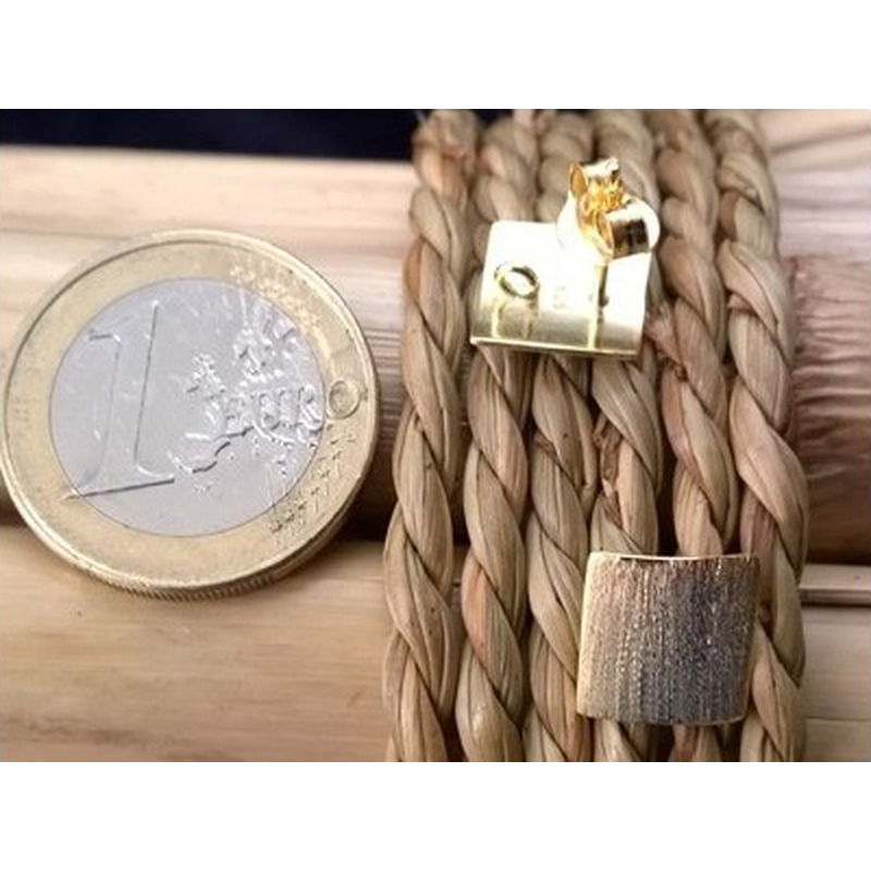2 Stk. Ohrstecker 10x10mm mit Öse, 925 Silber vergoldet