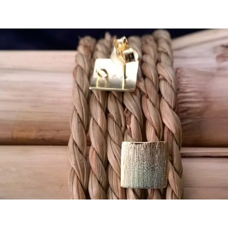 2 Stk. Ohrstecker 10x10mm mit Öse, 925 Silber vergoldet