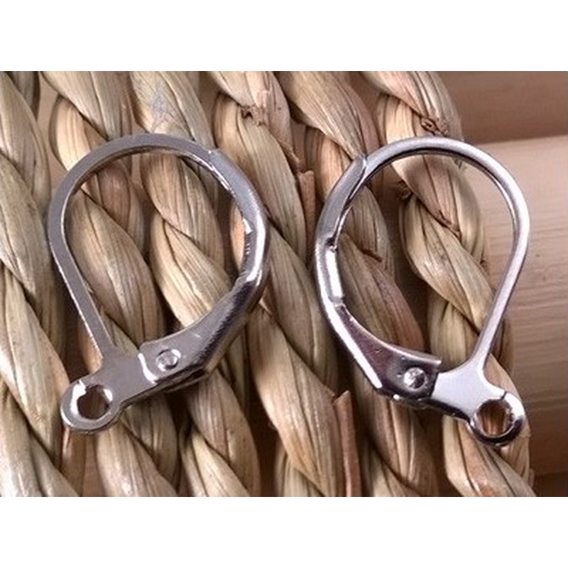 Brisur 10x13mm (2 Stk), Messing rhodiumfarben