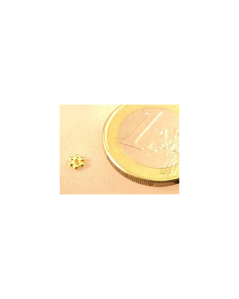 Zwischenteil, Blume 3.5x1.3mm, 925 Silber vergoldet