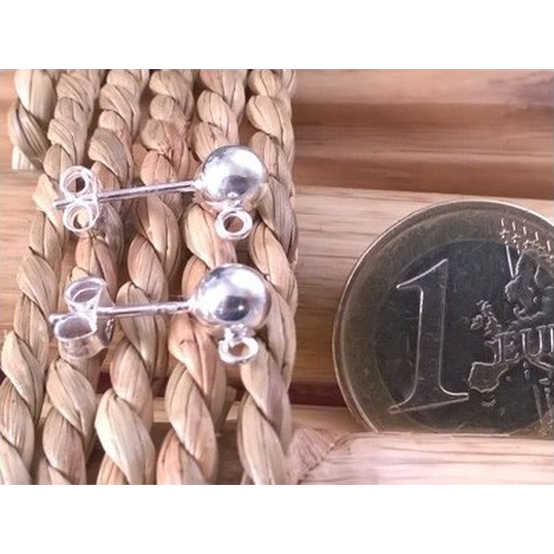 2 Stk. Ohrstecker 6mm, 925 Silber