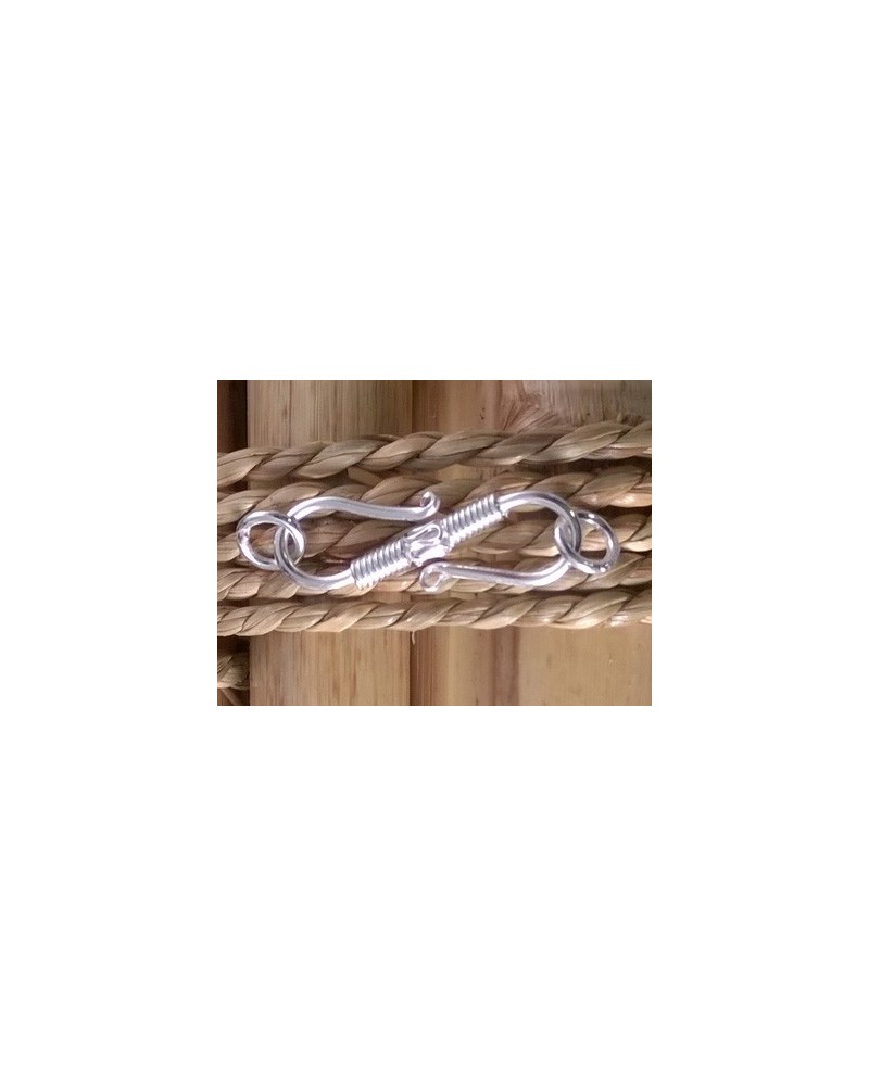 Hakenschliesse 33mm Metall silberfarben