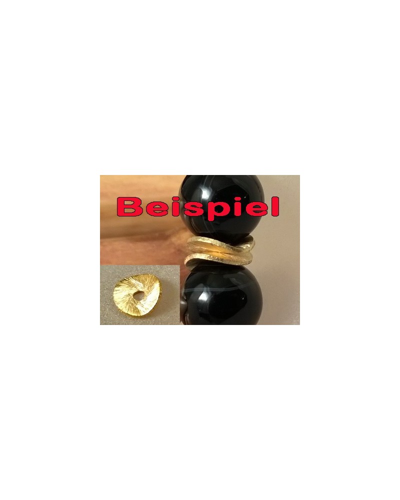 Zwischenteil, Scheibe Wave 8mm, Metall vergoldet
