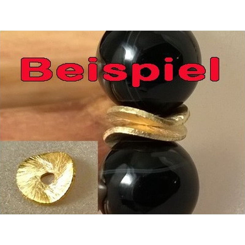 Zwischenteil, Scheibe Wave 8mm, Metall vergoldet