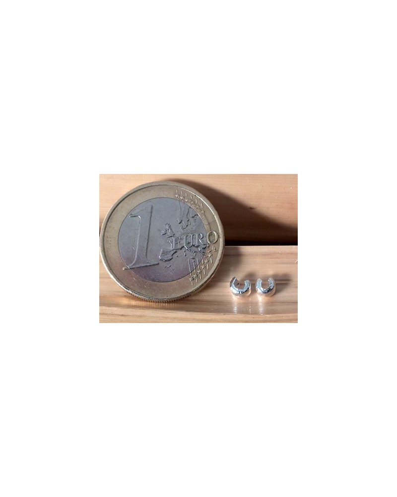 Kaschierkalotte 3mm, 925 Silber, 2 Stk