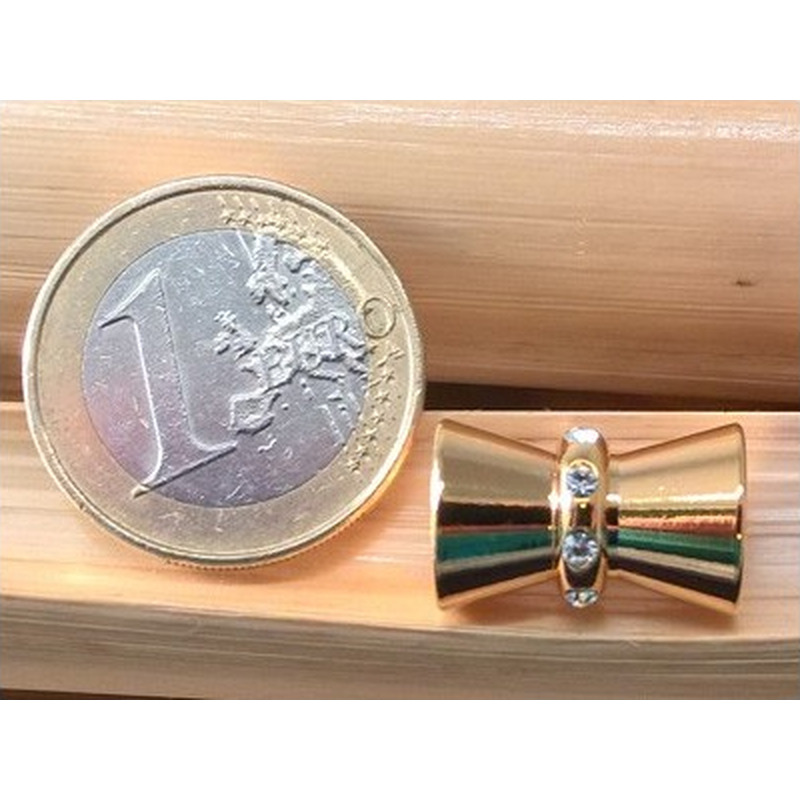 Magnetschliesse 11x17mm vergoldet, Strass