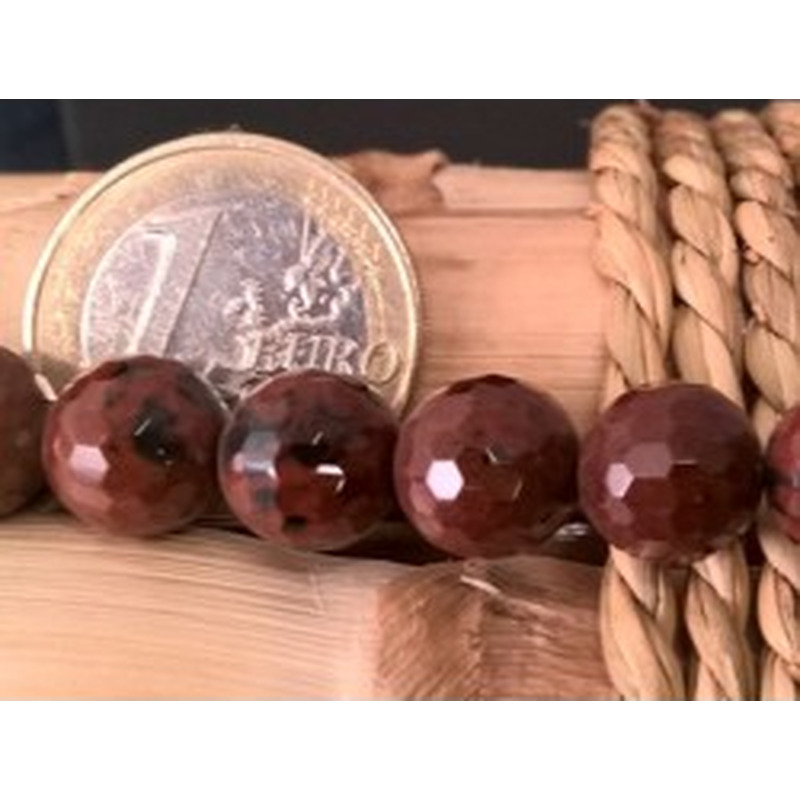Mahagoniobsidiankette facettiert 10mm 2