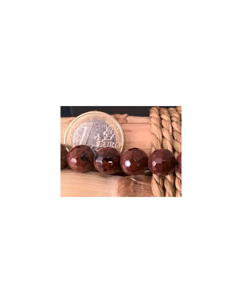 Mahagoniobsidiankette facettiert 10mm