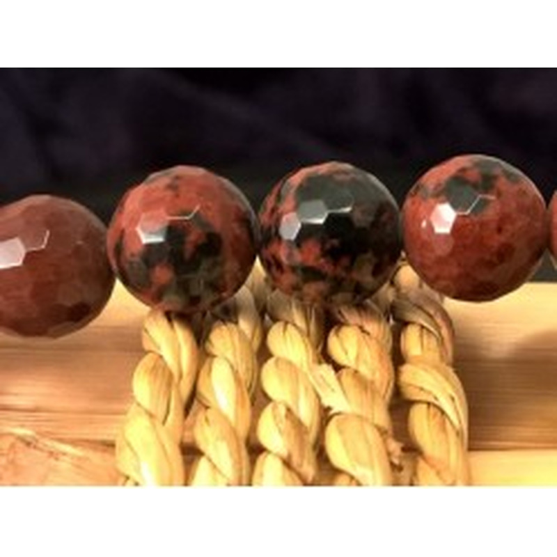 Mahagoniobsidiankette facettiert 10mm