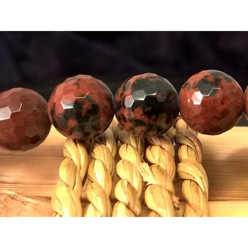 Mahagoniobsidiankette facettiert 10mm
