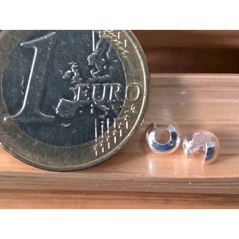 Kaschierkalotte 4mm, 925 Silber, 2 Stk