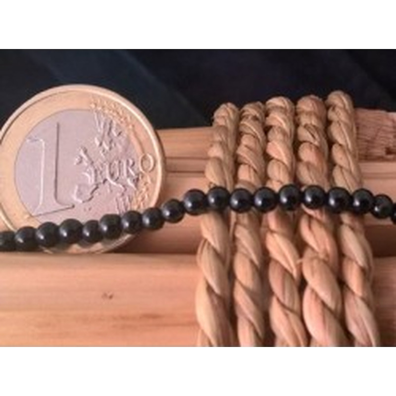 Schwarzer Turmalin (Schörl) Kette 4mm 2
