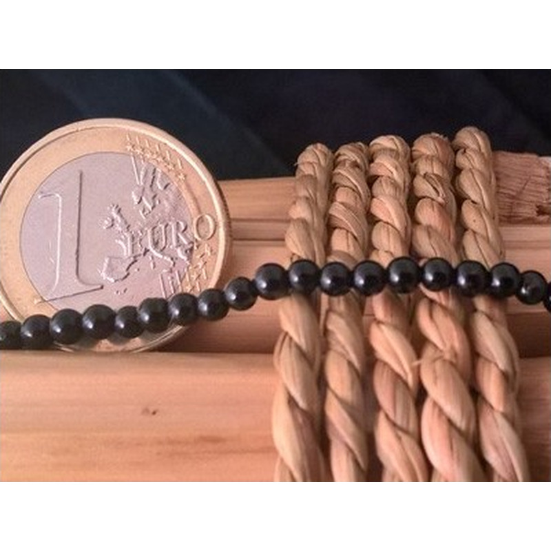 Schwarzer Turmalin (Schörl) Kette 4mm