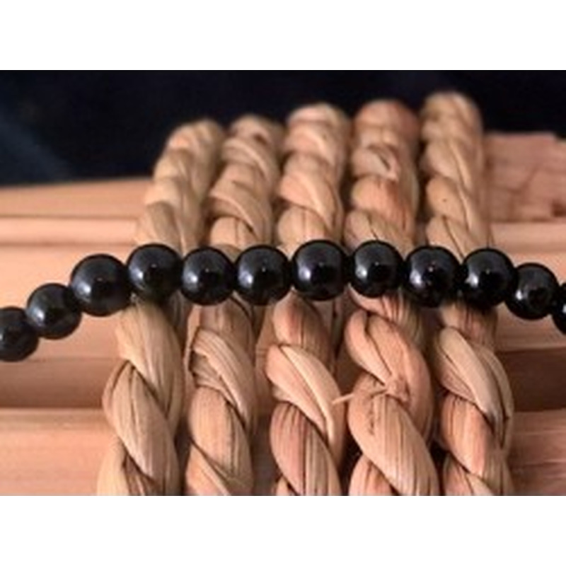 Schwarzer Turmalin (Schörl) Kette 4mm