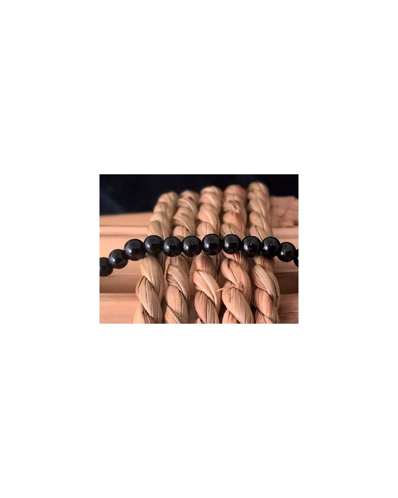 Schwarzer Turmalin (Schörl) Kette 4mm