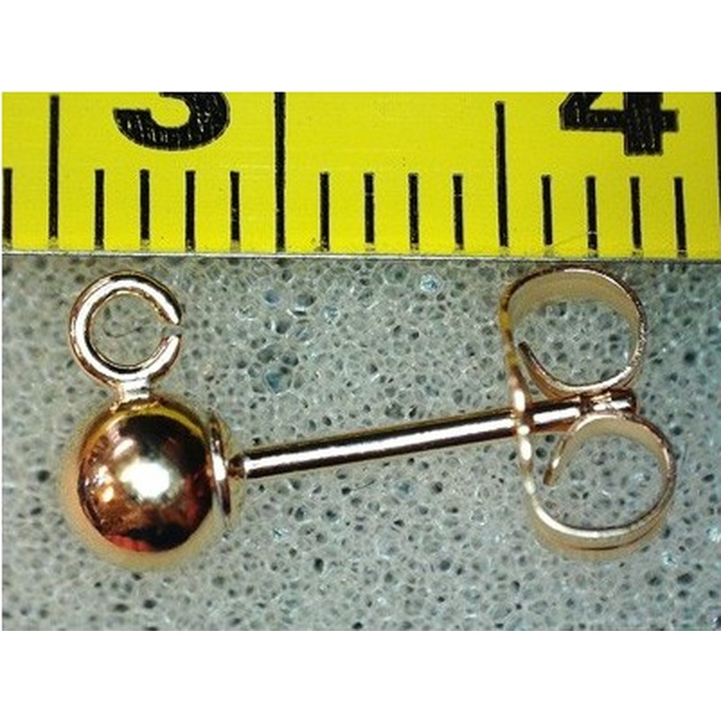 2 Stk. Ohrstecker 4mm, Goldfilled