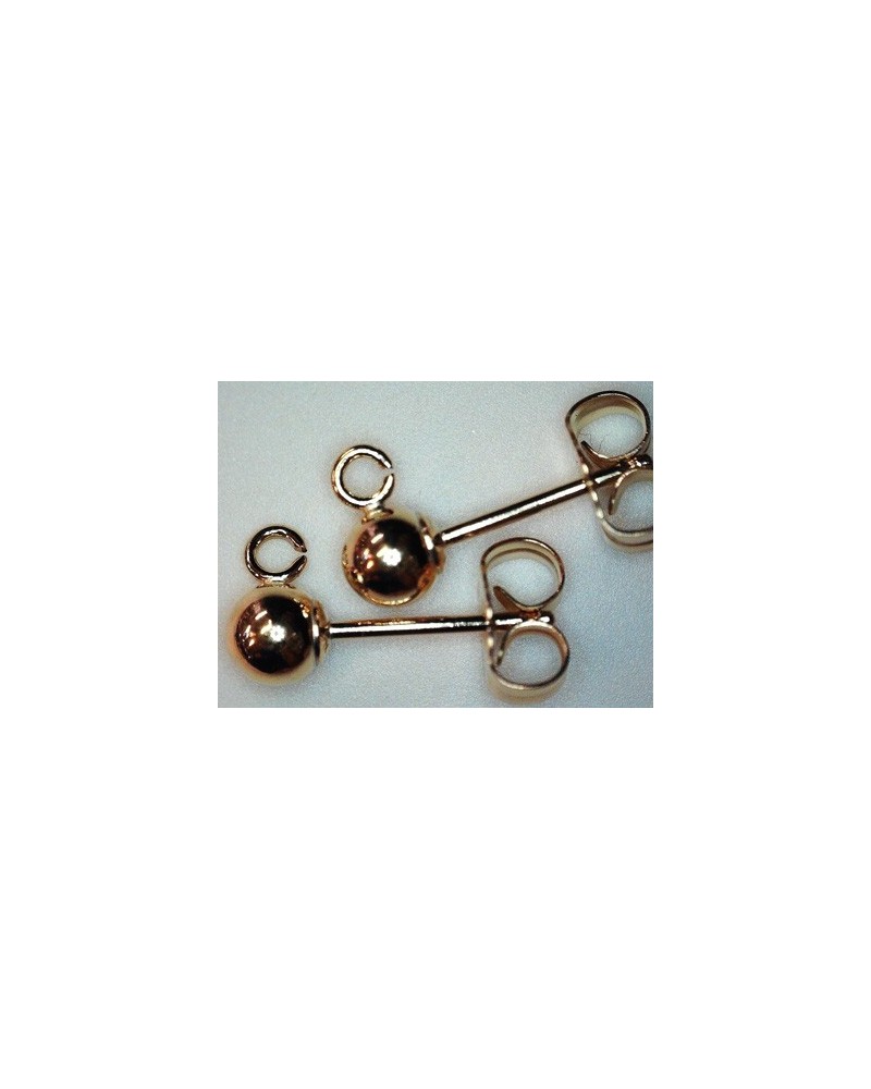 2 Stk. Ohrstecker 4mm, Goldfilled