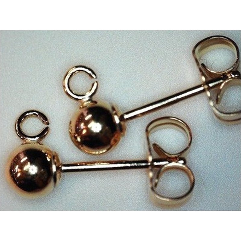 2 Stk. Ohrstecker 4mm, Goldfilled