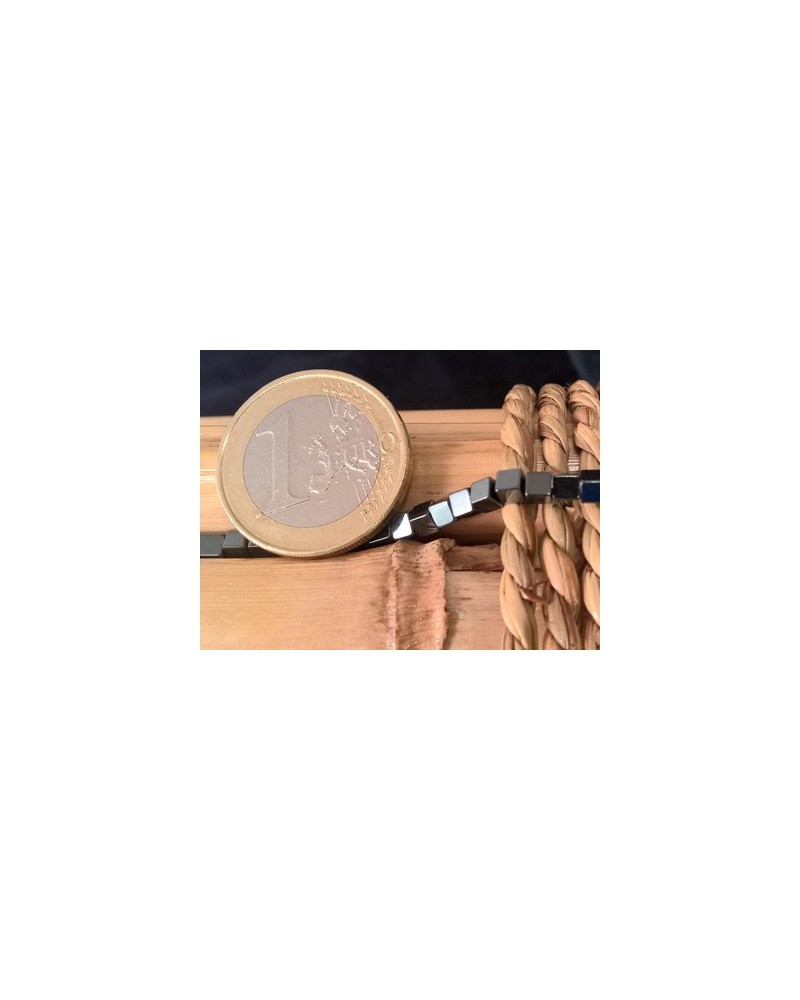 Blutsteinkette (Hämatit) 3x3mm