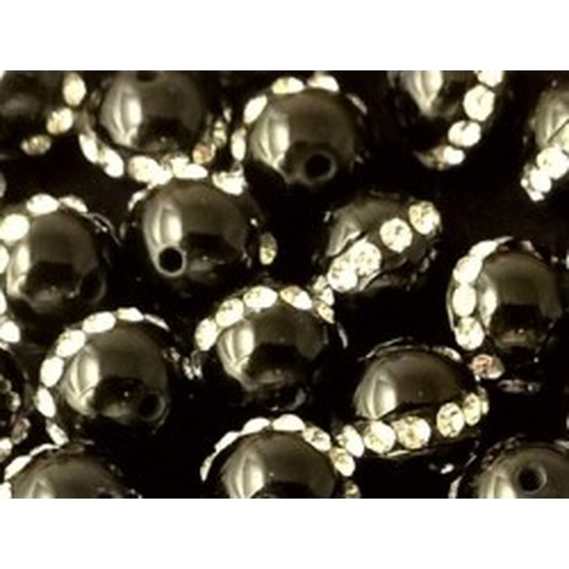 Zwischenteil Strass 8mm, Onyx 2