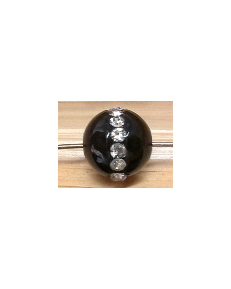 Zwischenteil Strass 8mm, Onyx