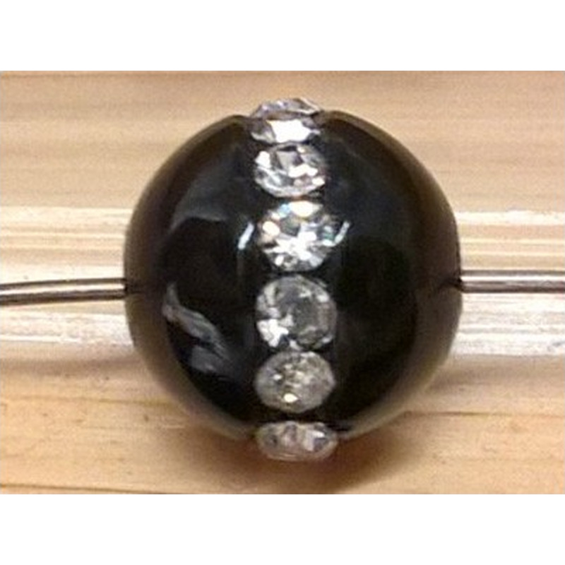 Zwischenteil Strass 8mm, Onyx