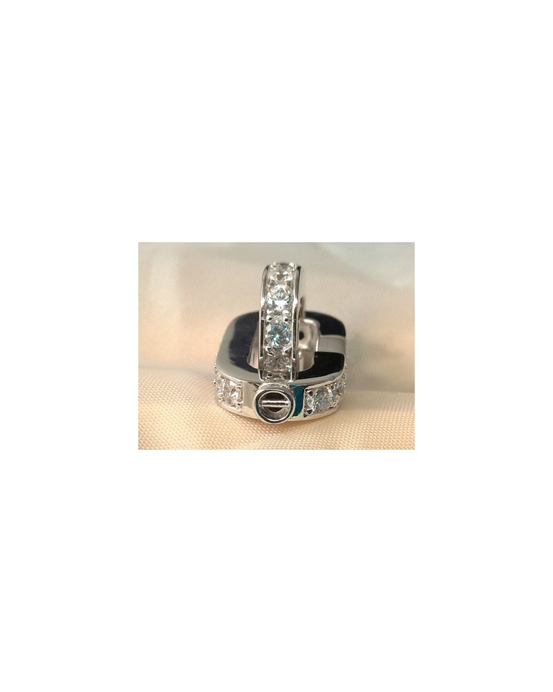 Schliesse 14.5x44mm 925 Silber rhodiniert, Strass