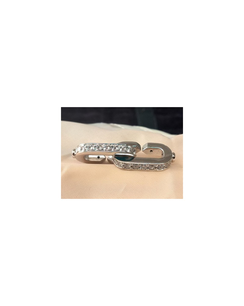 Schliesse 14.5x44mm 925 Silber rhodiniert, Strass