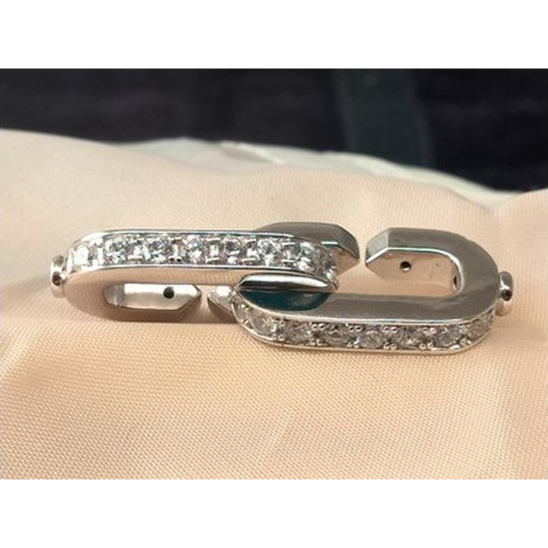 Schliesse 14.5x44mm 925 Silber rhodiniert, Strass