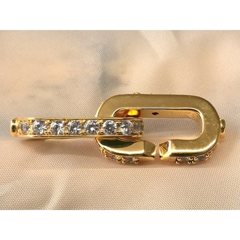 Schliesse 14.5x44mm, 925 Silber vergoldet, Strass