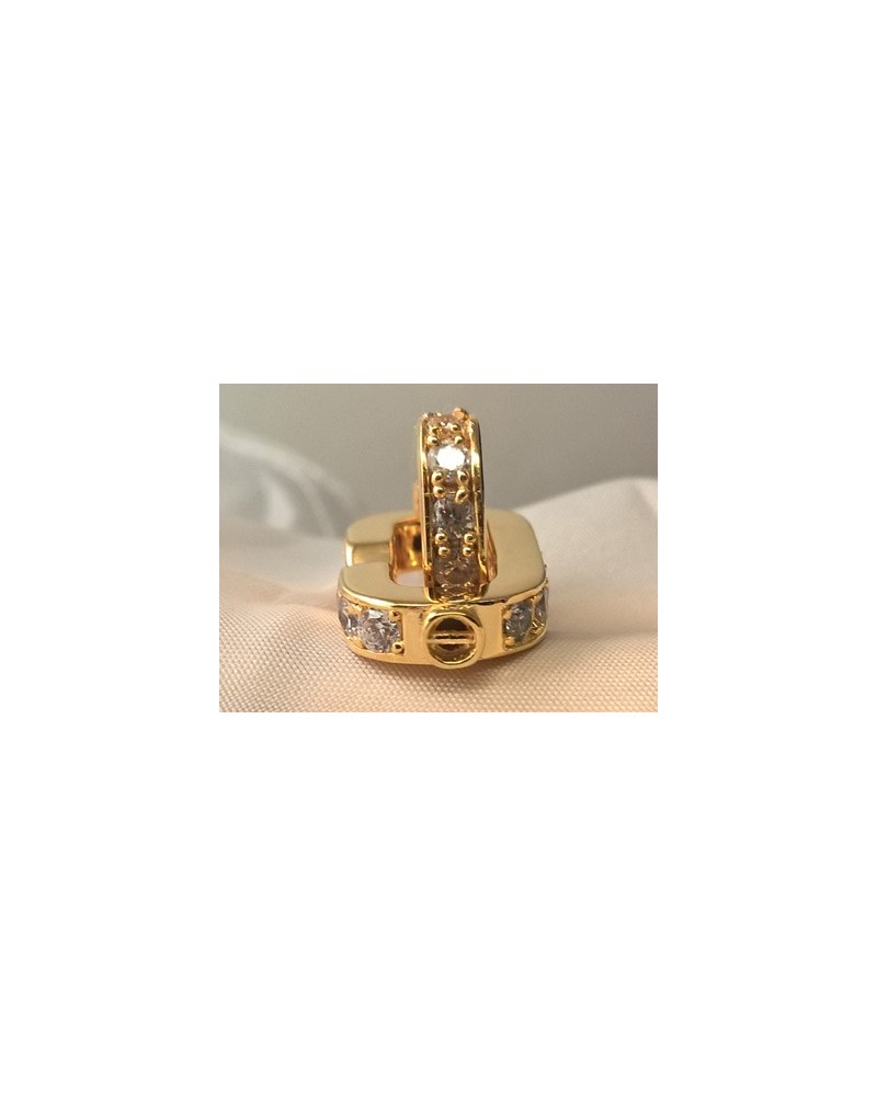Schliesse 14.5x44mm, 925 Silber vergoldet, Strass