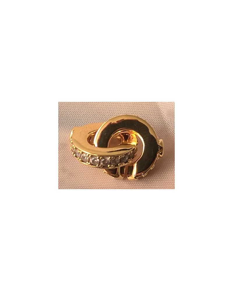 Schliesse 14mm, 925 Silber vergoldet, Strass