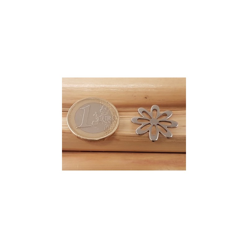 Zwischenteil-Link, Blume 21mm, Edelstahl
