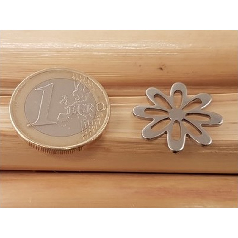 Zwischenteil-Link, Blume 21mm, Edelstahl