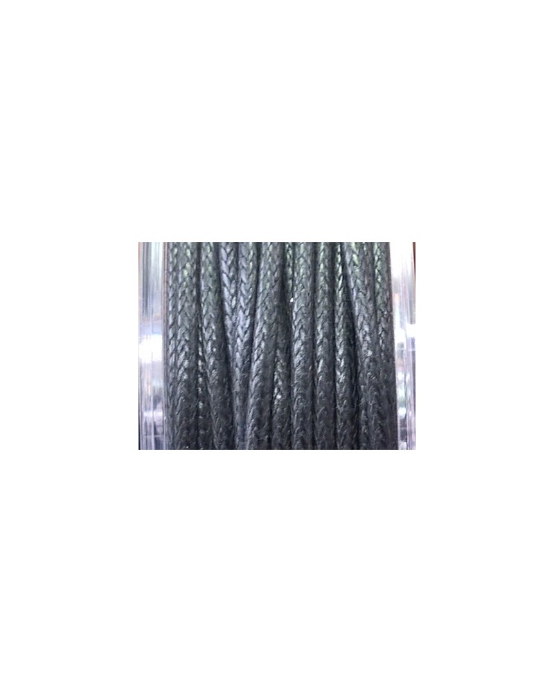 gewachste Baumwollkordel, schwarz, 1.5mm/20m