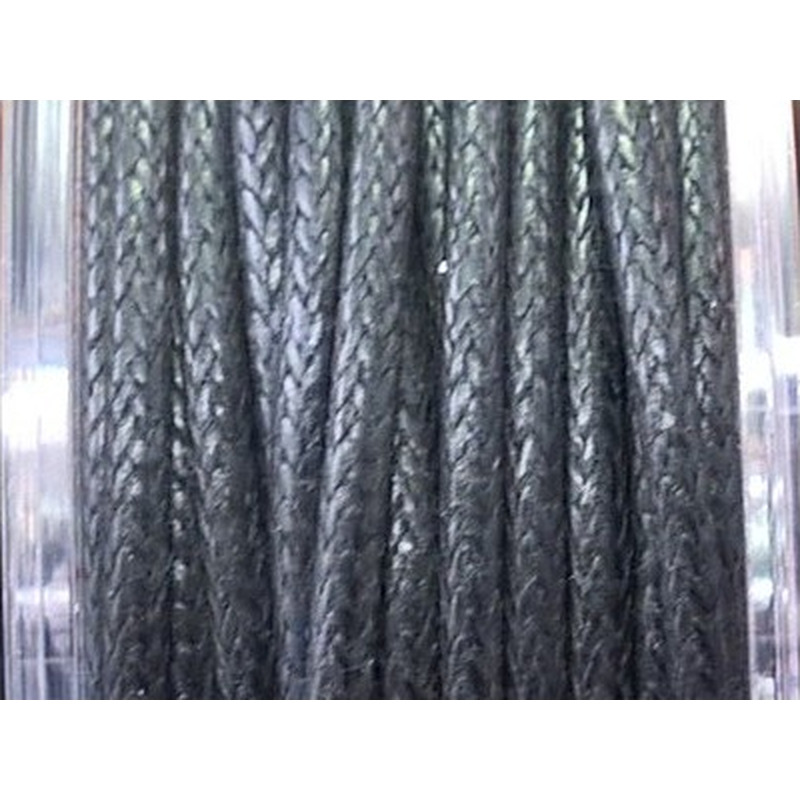 gewachste Baumwollkordel, schwarz, 1.5mm/20m