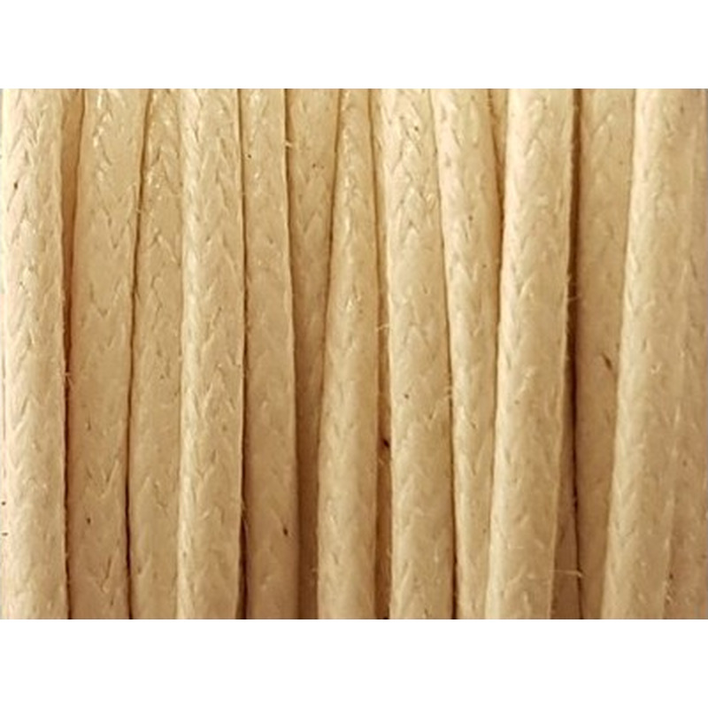 gewachste Baumwollkordel, cremefarben, 1.5mm/20m