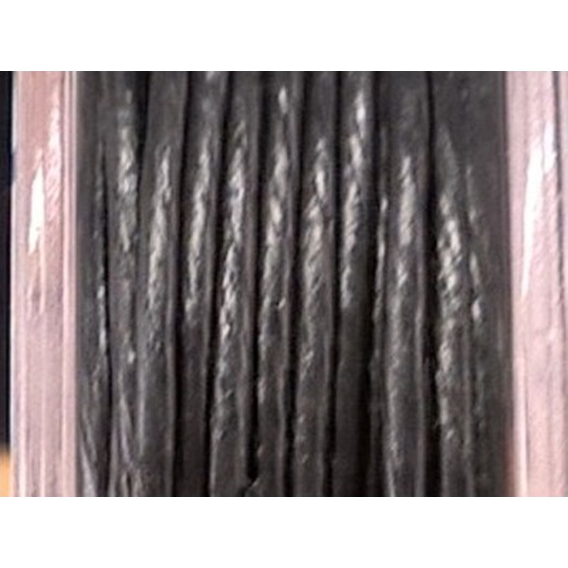 gewachste Baumwollkordel, schwarz, 0.8mm/20m