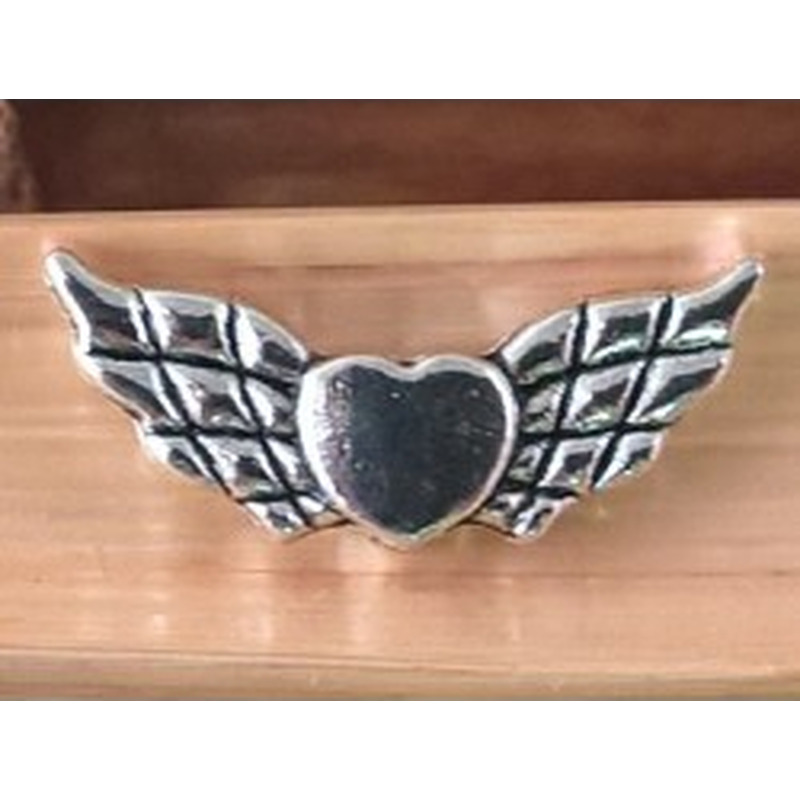 Zwischenteil, Engelsflügel 21mm, Metall silberfarben