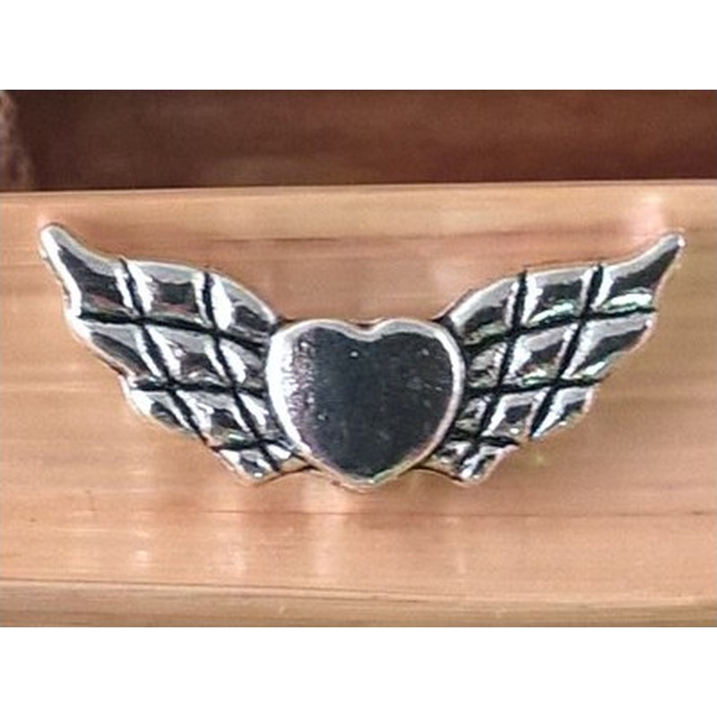Zwischenteil, Engelsflügel 21mm, Metall silberfarben