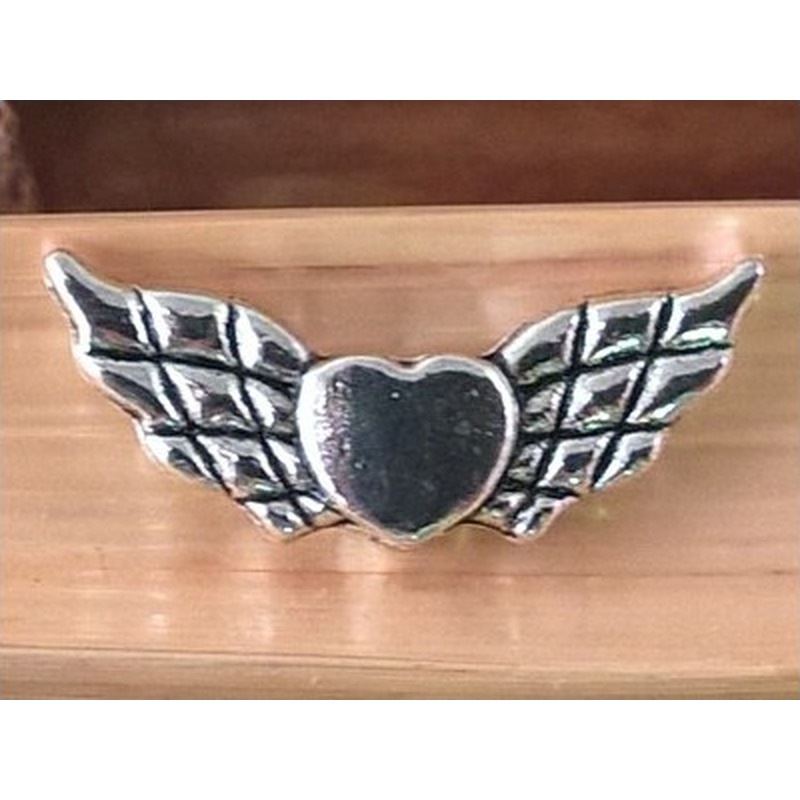 Zwischenteil, Engelsflügel 21mm, Metall silberfarben