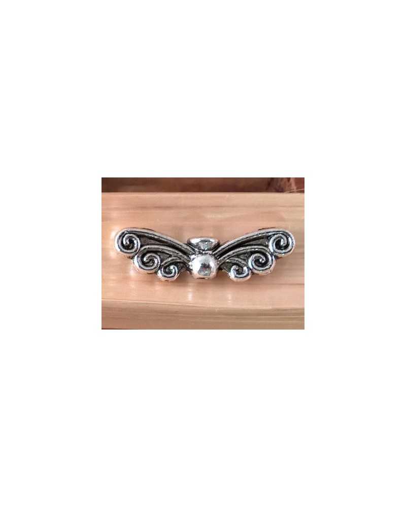 Zwischenteil, Engelsflügel 22mm, Metall silberfarben