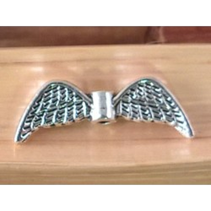 Zwischenteil, Engelsflügel 21mm, Metall silberfarben