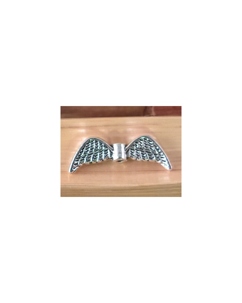 Zwischenteil, Engelsflügel 21mm, Metall silberfarben