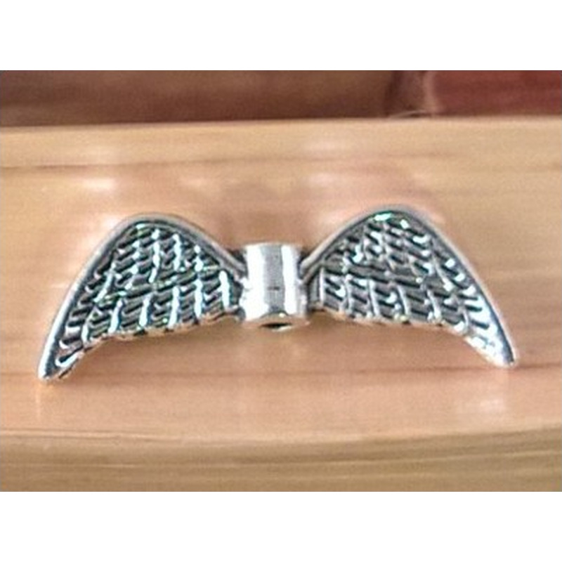 Zwischenteil, Engelsflügel 21mm, Metall silberfarben