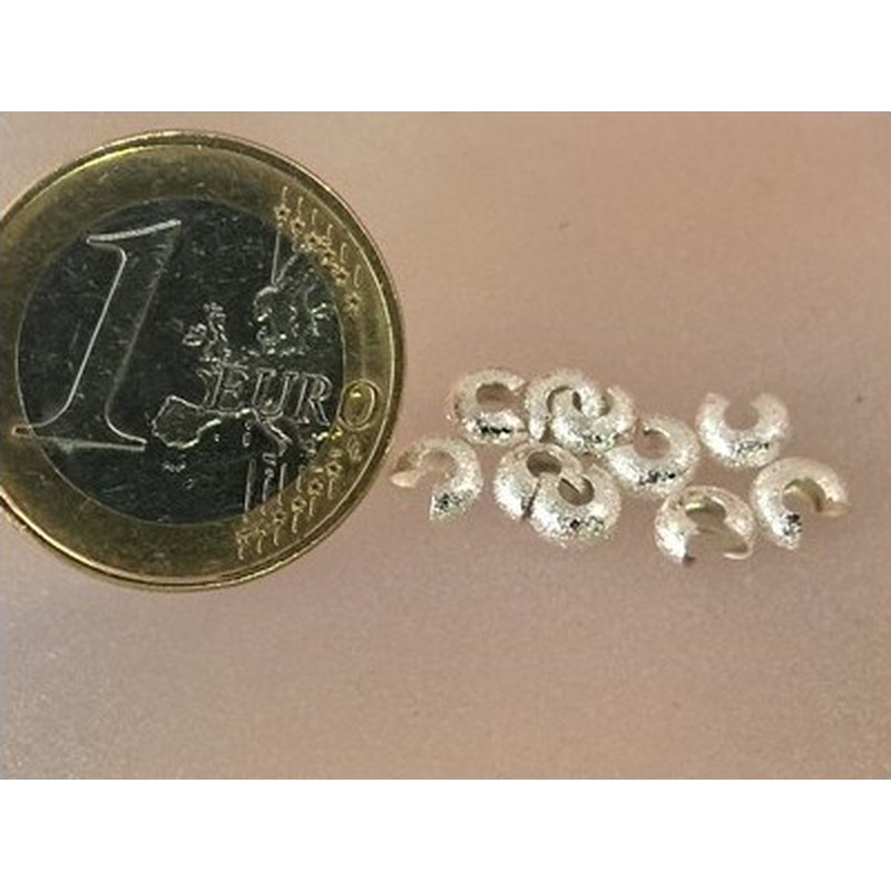Kaschierkalotte 4mm, versilbert, 10 Stk