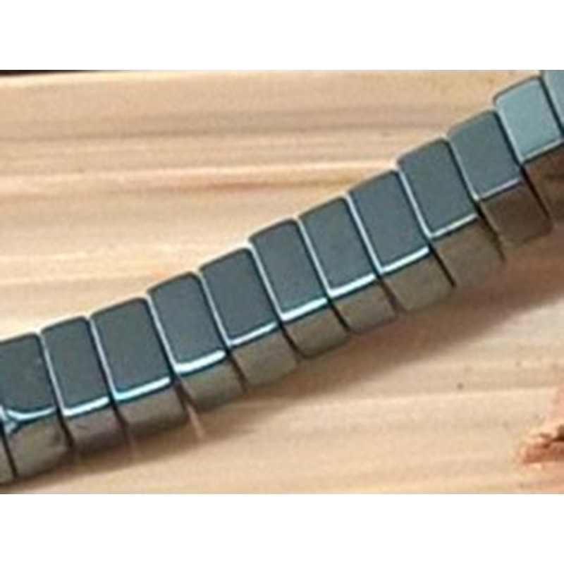 Blutsteinkette (Hämatit) matt 2x2x1mm