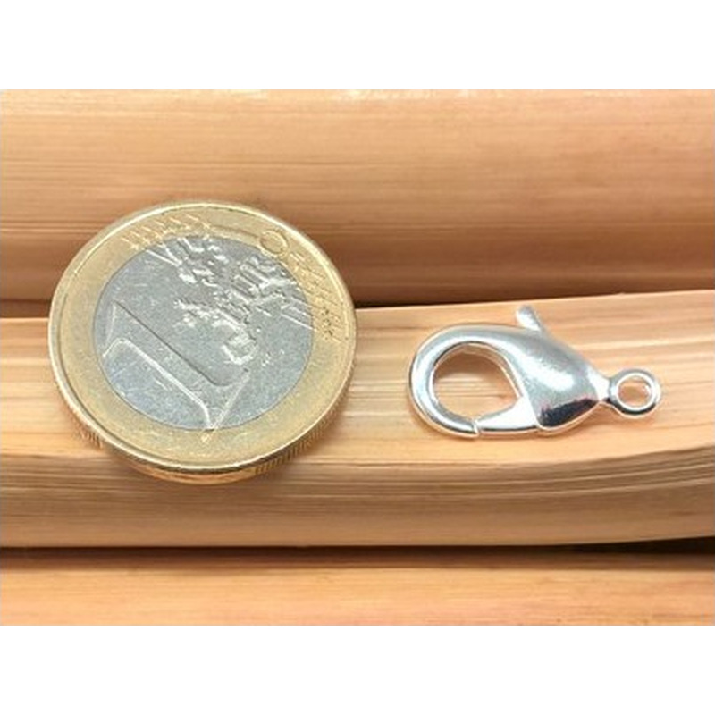 Karabiner 18mm Messing versilbert
