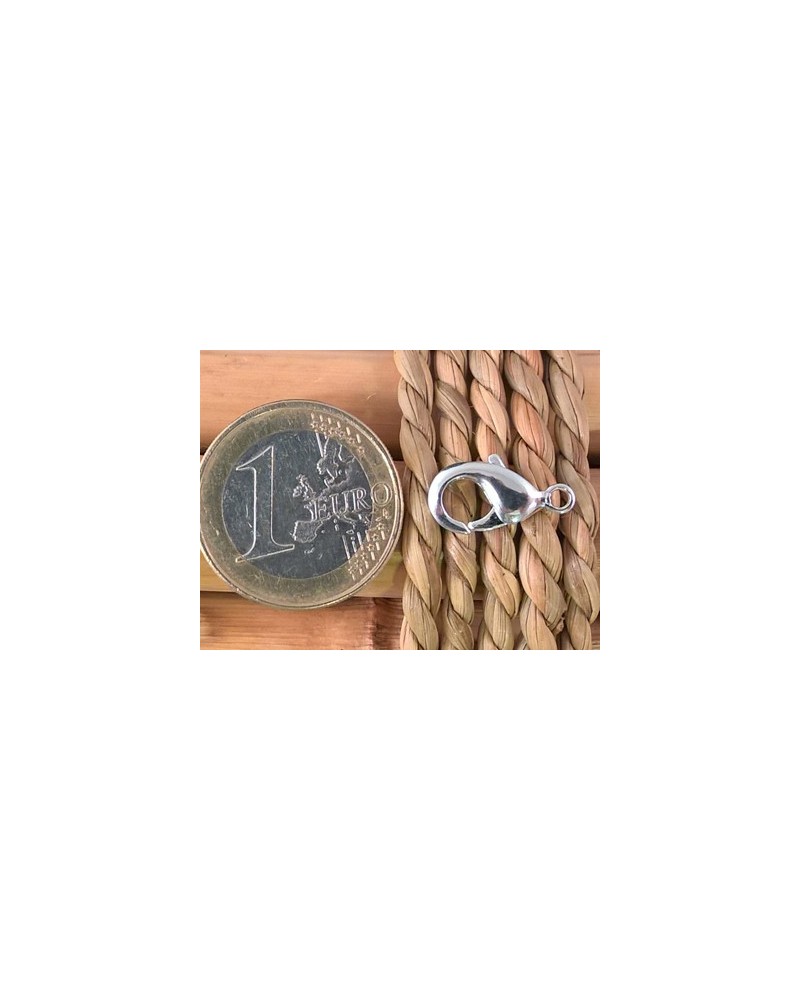 Karabiner 15mm Messing versilbert